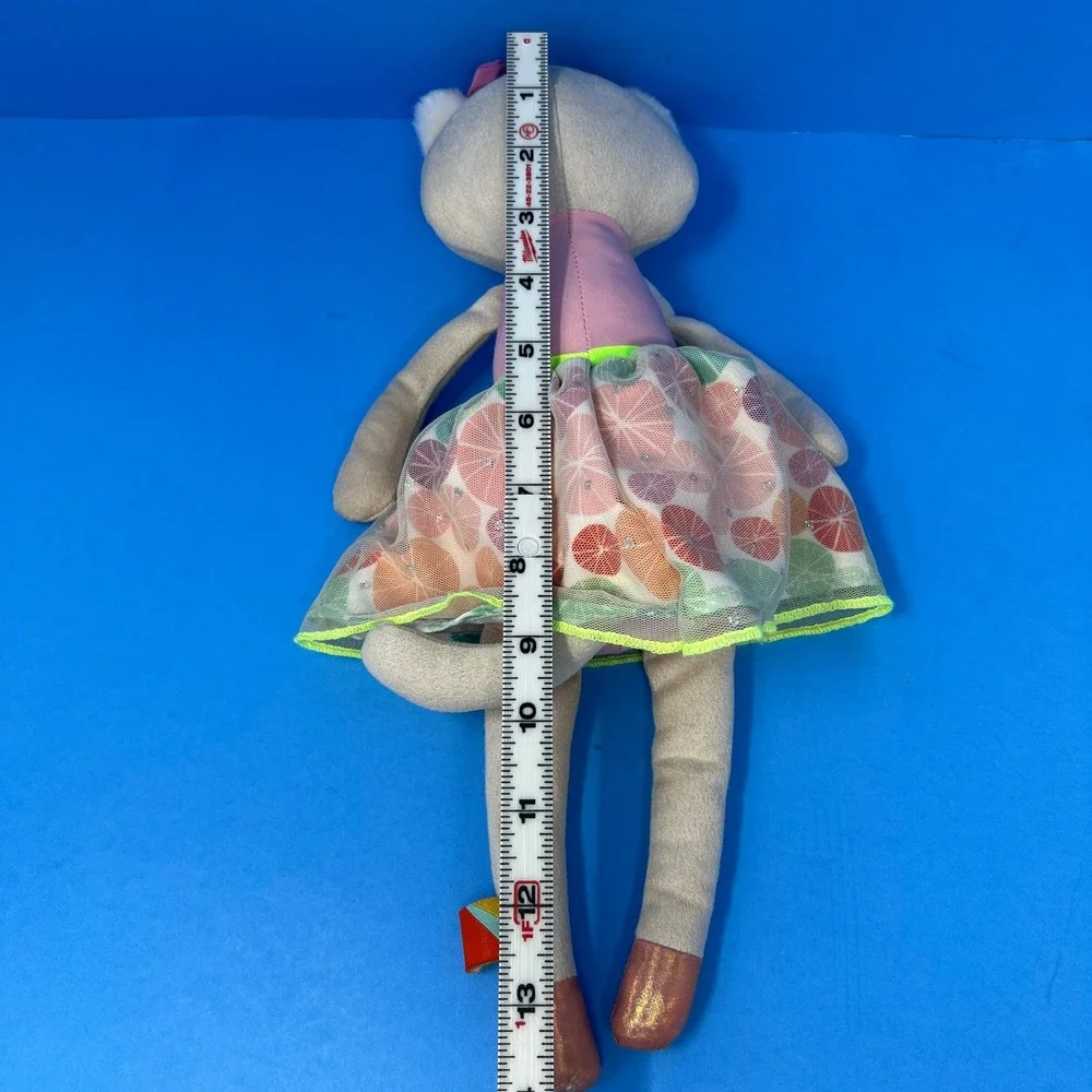 B Toys Plush Cat 15 Inch Pink Citrus Tutu Heart Ballerina Kitten Plushie